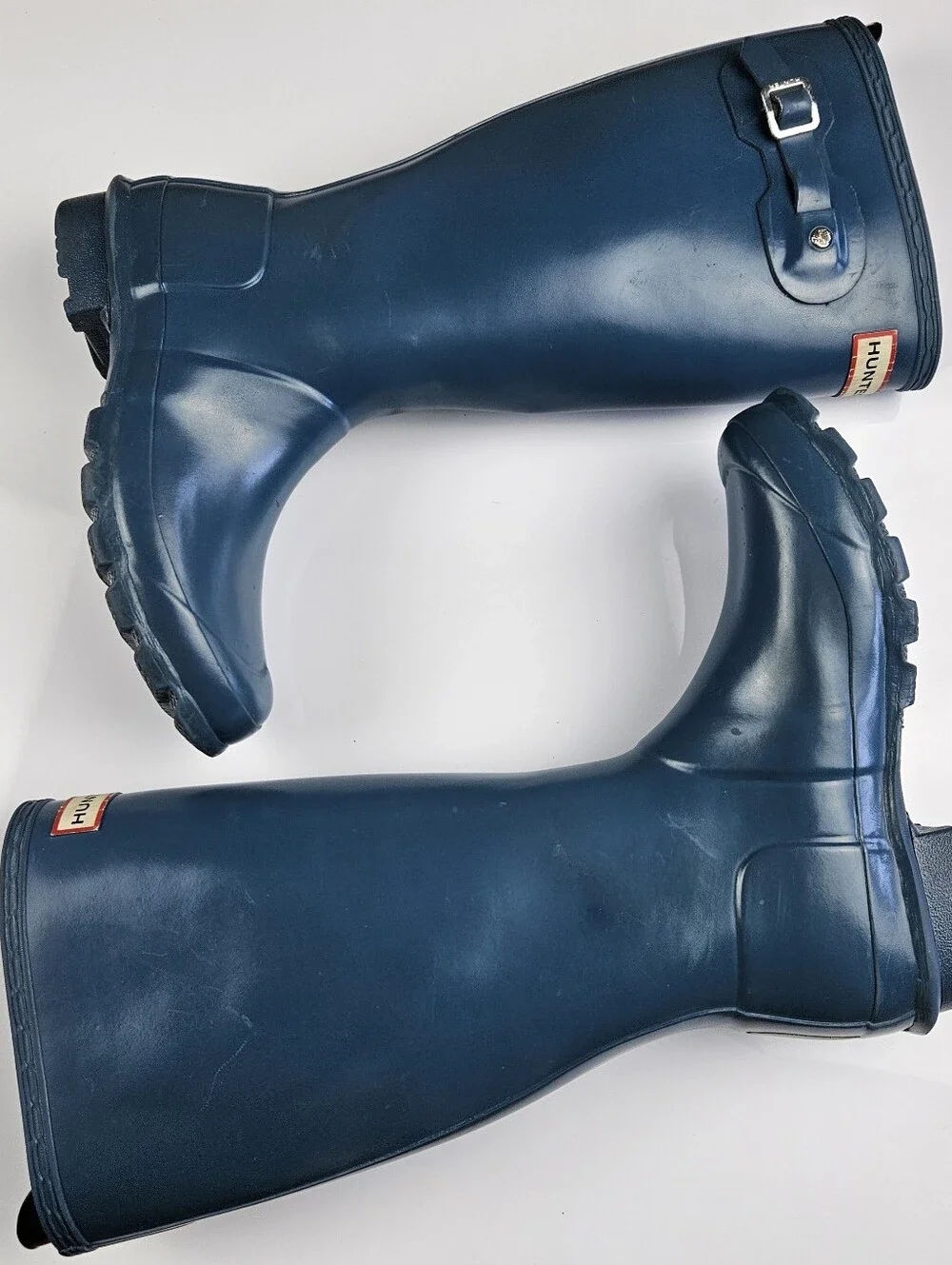 Hunter Original Kids Gloss Rain Boots Blue Size US 4B/5G EU 35/36 Waterproof